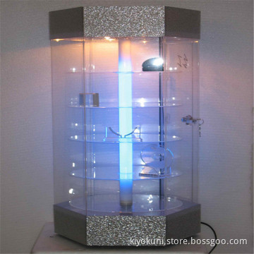 Custom Lighted Display Cabinet And Showcase For Jewelry Shop, Flooring Glass Display Showcase